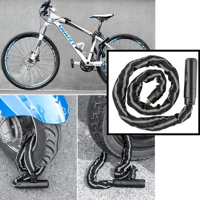 Kettingslot - Fietsslot - Motorslot - Scooterslot - Fietsslot ketting - Metaal - Fiets slot kabelslot - Veilig- 116 Cm