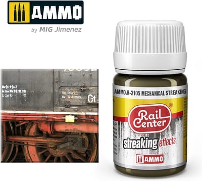 AMMO by Mig Jimenez Modelbouwdecoratie - MIG R2105 Rail Center - Mechanical - Streaking Effects - 35 ml Effecten potje