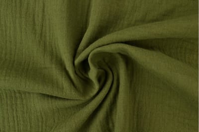 10 meter mousseline stof - Mosgroen - 135cm breed
