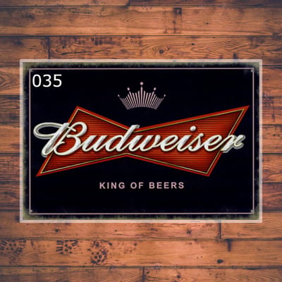 Wandbordje Budweiser king of beers logo