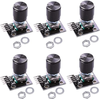 6 x KY-040 Draaicodeerder Module voor Arduino - Rotatie Sensor, Encoder, Elektronica Accessoire