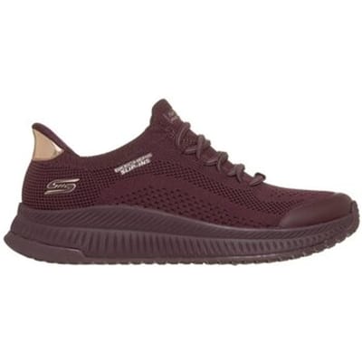 Skechers Dames BOBS Squad 4 Dire Step Slip Ins Sneakers Burgundy