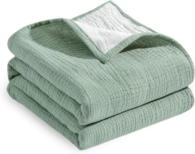 Ademende Katoenen Musselijn Babydeken 90x90 cm - Comfortabele Wikkeldoek voor Pasgeborenen en Peuters