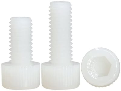 Dailygoods- Nylon Schroeven M6x20mm - Inbus Schroeven - Kunststof Schroeven - 40 Stuks - Slijtvast - Corrosiebestendig - Inbusschroeven