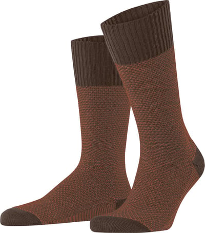 Esprit Cozy Piqué Boot gedessineerd katoen wol sokken heren grijs - maat 39-42