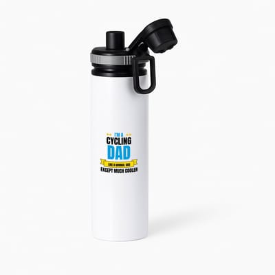 Hacebo® - I'm a cycling dad waterfles met draaidop grijs - Vader - papa - vaderdag cadeautjes - verjaardagscadeau - gift - kado - water fles - 850ML