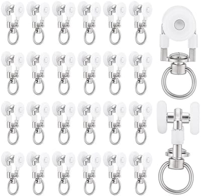 Dailygoods- Gordijnrollers Lichtgewicht - Plafondgordijnrollen - Gordijn glijders - Schuifhaken - 30 Stuks - Eenvoudig te installeren - Gordijnhaken