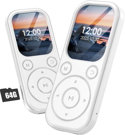 Draagbare MP3 Speler 64GB met Bluetooth 5.3, HIFI Geluid en Ingebouwde Speaker