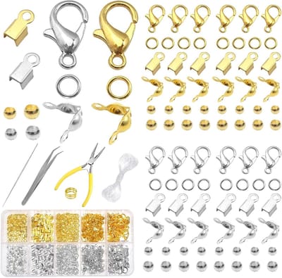 760-delige Set van Ketting Sluitingen en Kralen voor het Maken van Sieraden in Zilver en Goud