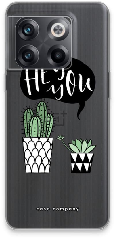 Case Company® - Hoesje geschikt voor OnePlus 10T hoesje - Hey you cactus - Soft Cover Telefoonhoesje - Bescherming aan alle Kanten en Schermrand