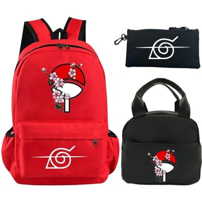 3 stuks/set Anime Naruto bedrukte rugzak boekentas met lunchtas etui tiener kinderen meisje jongen schooltas rugzak