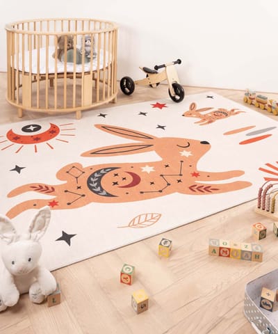 Kindervloerkleed konijn - Happy Dreams Multicolor 76x150 cm