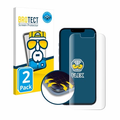 BROTECT - Screenprotector voor Apple iPhone 14 - Folie Beschermfolie transparant volledig dekking - 2 Stuks
