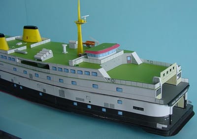 Prins Willem Alexander Veerboot Bouwplaat - Schaal 1:200 - Karton