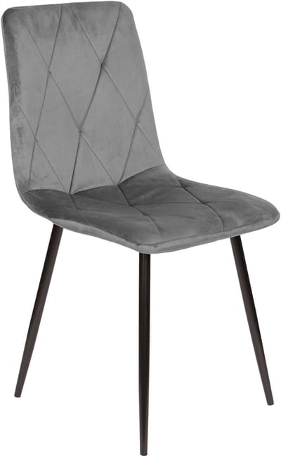 AZ Home-Set van 4 Naomi Eetkamerstoel-Grijs-Fluweel-Industrieel