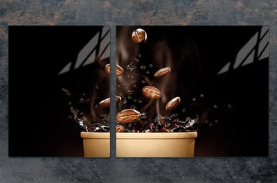 TMK ArtDeko - Snijplank van gehard glas - 100x52 cm - Koffieontwerp