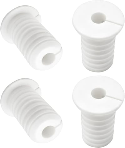 Set van 4 witte kabeldoorvoeren van 19 mm voor kabelbeheer, waterdichte kabelgaten en antislip accessoires