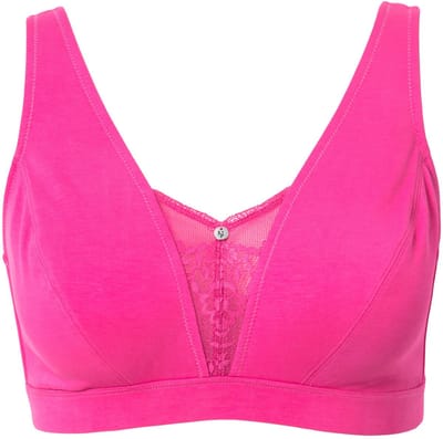 Ulla Popken - Dames - Bralette kantinzet zonder beugel - Roze - Maat 100D