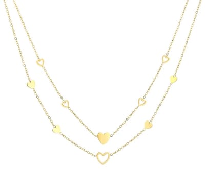 Bijoutheek 2 Colliers Forever Connected Harten Goud