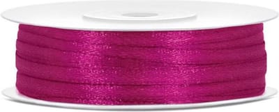 PartyDeco - Satijn lint fuchsia 3mm/rol 50m
