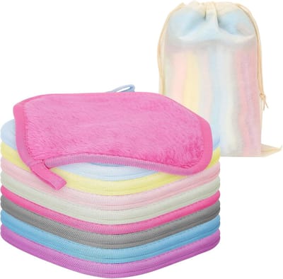 Set van 16 Wasbare Make-up Doeken van Microvezel - Ultra Zacht voor Gevoelige Huid, Herbruikbare Make-up Pads voor Gezicht en Ogen, Ideaal voor Thuis en Op Reis
