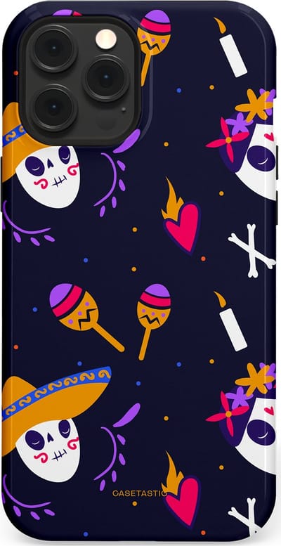 Casetastic Hoesje Geschikt voor Apple iPhone 12 Pro Max Magsafe - Stijlvolle Beschermende Duo-layer Case - Muertos fiësta