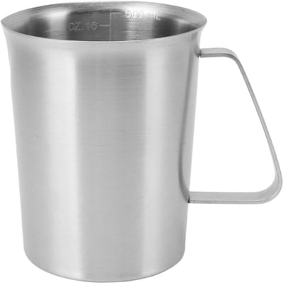 304 Roestvrijstalen Melkopschuitlepel Koffie Melkopschuitlepel Melkopschuimbeker met Handvat L(for 6.5-9kg) gray