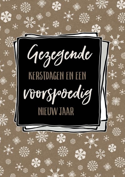 Kerstkaart 'Gezegende kerstdagen - sneeuwvlok'' 12 stuks met envelop
