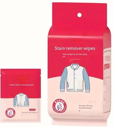 Vlek verwijderende doekjes - Set van 20 stuks - voor het verwijderen van vlekken op kleding en schoenen - draagbare natte doekjes voor noodgevallen - Geschikt voor thuis - Op reis en Buitengebruik