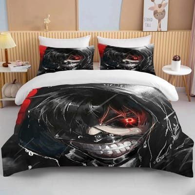Nieuw Japan Tokyo Ghoul Beddengoed Set Kaneki Ken Anime Beddengoed Set Zwart Wit Dekbedovertrek Set Jongen Home Textiel 3d Quilt Bedlinnen EU single(135x200cm)