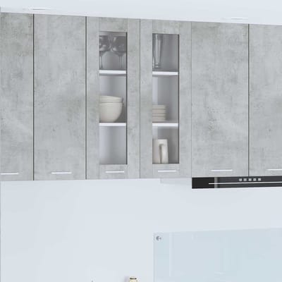vidaXL - Hangkast - Beton - Grijs - 60 - x - 31 - x - 80 - cm - Bewerkt - hout