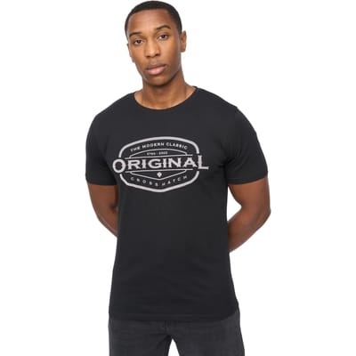 Crosshatch Heren Traptons T-shirt (Zwart)
