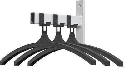 V-Part - Wandgarderobe HIQ 3 hangers - Steel Plastic - zwart, aluminiumgrijs - Kapstok