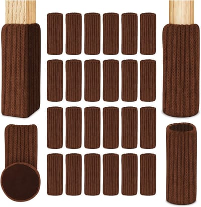 Elastische Meubelvoetsokken - Dikke Vilt Bodembedekking, Antislip Pads voor Meubels, Vloerbescherming, Voorkomt Krassen en Lawaai, Koffiekleur, Pak van 24