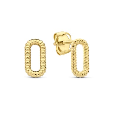New Bling - 9NBG-0889 - 14K geelgouden Oorknoppen – Schakel – Dames Oorbellen