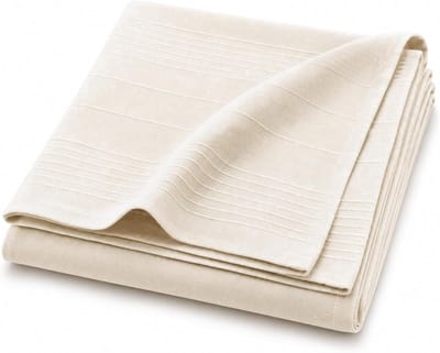 Famanu – Effen plaid van polykatoen (180 x 220 cm) in natuurlijk lucile, ideaal voor decoratie en comfort