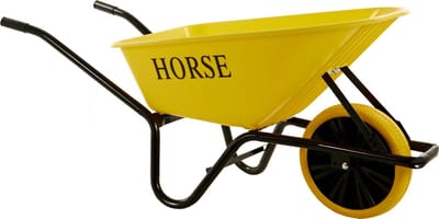 Horse Kruiwagen met antilek band -Gemonteerd geleverd - kruiwagen geel - kruiwagen 100 liter