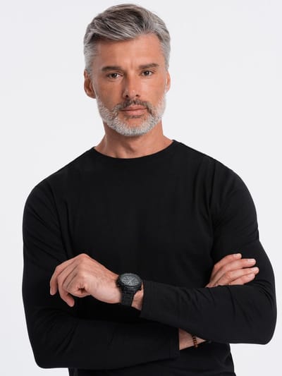 OMBRE Longsleeve - Regular Fit - Katoen - Lange Mouw Zwart S