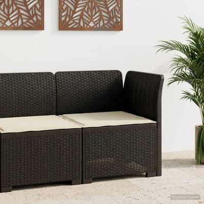 vidaXL - Eén-zits - Tuin - Sofa - met - Kussen - Rieten - Look - PP - Antraciet
