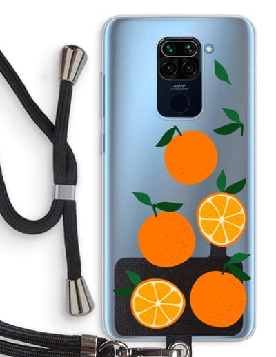 Case Company® - Hoesje met koord geschikt voor Xiaomi Redmi Note 9 hoesje met Koord - Will you be my clementine - Telefoonhoesje met Zwart Koord - Bescherming aan alle Kanten en Over de Schermrand