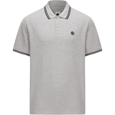 Pretty Green Heren Barton Korte Mouwen Polo Shirt (Grijs Marl)