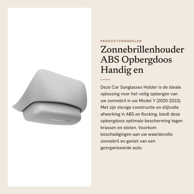 Dailygoods- Zonnebrilhouder Auto - Vervangingshouder Model Y 2020-2023 - ABS - Opbergdoos - Schokbestendig - Inclusief Installatietool - Brilhouder
