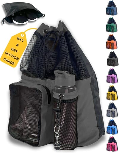 25L Zwemtas met Trekkoord - Waterdichte Wet/Dry Indeling - Multifunctionele Sporttas voor Zwemmen, Strand & Gym