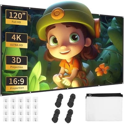 120 inch FHD Projectiescherm - Opvouwbaar Dubbelzijdig - Voor Binnen en Buiten