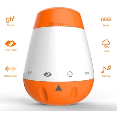 Slimme Baby Slaapkalmeur Witte Ruis Geluidsmachine Voor Baby's Peuters Met 6 Kalmerende Geluiden Ingebouwde Batterij Intelligent oranje