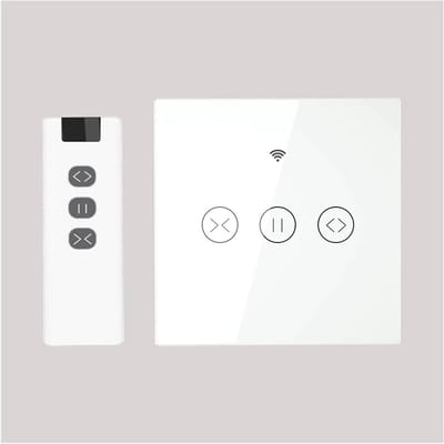 Elektrische Gordijnschakelaar - Slimme Gordijnbediening - Automatisch Gordijnen - App en Afstandsbediening - 100-250VAC - Zwart