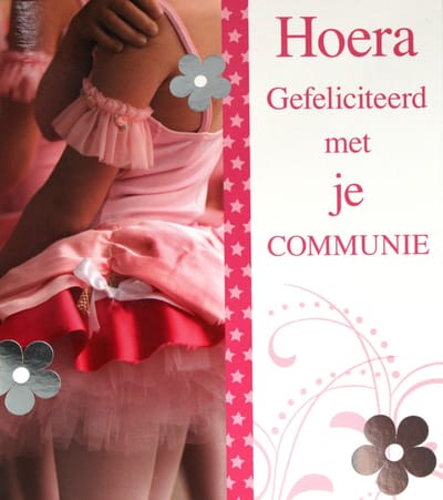 Luxe Wenskaart Communie - Art of Cards - 12x13.5cm - Dubbele Kaart - Met Envelop - Luxe Wens Kaart - Heilige Communie - Greeting Card - 1 Stuks - In Folie Apart Verpakt - Communion - Gemeinschaft - Gratis Verzonden - Hoge Afnamekortingen