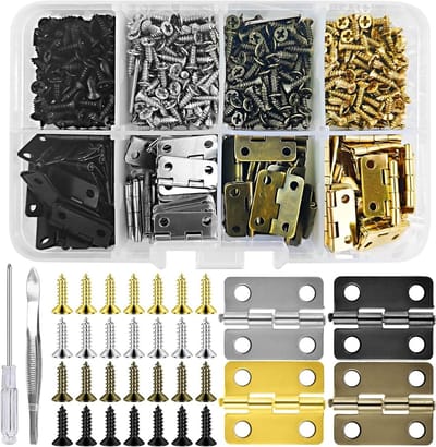 Kleine Vouwscharnieren 120 Stuks, Mini Scharnieren 16x13mm voor Houten Dozen, DIY Projecten met Schroeven en Schroevendraaier