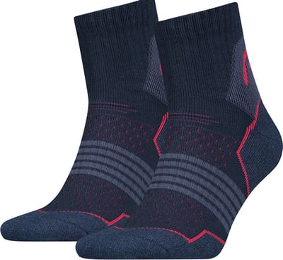 HEAD - 4-Pack - Hiking Kwart Sokken - Schokabsorptie Flexzone - Heren / Dames - roze / blauw - 35-38 - 701219909