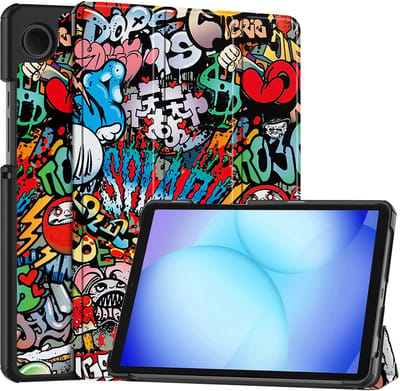 Hoesje - Geschikt voor Samsung Galaxy Tab A11 / A9 - Dun & Stevig - Hardcover Book Case - Trifold Bookcase Hoes - Hard Cover - Tablethoes - Graffity
